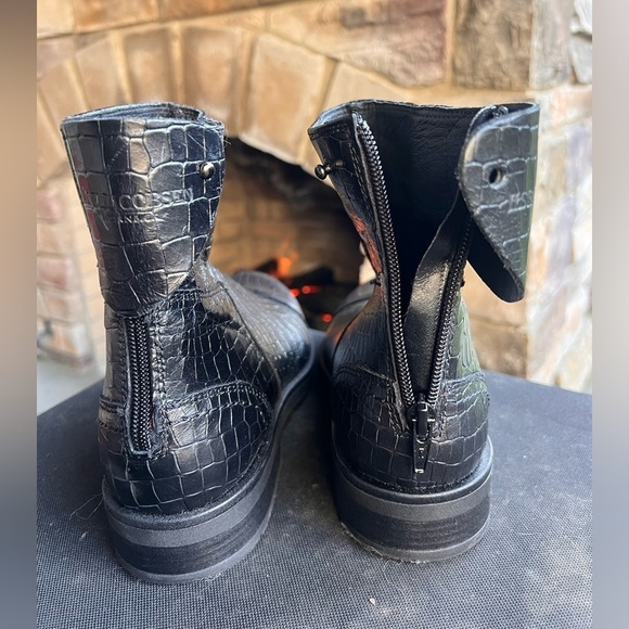 Ilse Jacobsen Black Croc Pattern Boots Size 39 - Picture 3 of 6